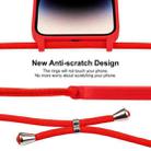 For iPhone 16 Crossbody Lanyard Liquid Silicone Case(Red) - 3