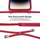 For iPhone 16 Crossbody Lanyard Liquid Silicone Case(Rose Red) - 3