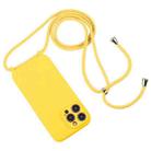 For iPhone 16 Crossbody Lanyard Liquid Silicone Case(Yellow) - 2