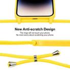 For iPhone 16 Crossbody Lanyard Liquid Silicone Case(Yellow) - 3