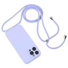 For iPhone 16 Crossbody Lanyard Liquid Silicone Case(Light Purple) - 2