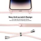 For iPhone 16 Crossbody Lanyard Liquid Silicone Case(Sand Pink) - 3