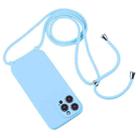 For iPhone 16 Crossbody Lanyard Liquid Silicone Case(Blue) - 2