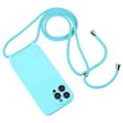 For iPhone 16 Crossbody Lanyard Liquid Silicone Case(Ice Blue) - 2