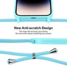 For iPhone 16 Crossbody Lanyard Liquid Silicone Case(Ice Blue) - 3