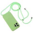 For iPhone 16 Crossbody Lanyard Liquid Silicone Case(Matcha Green) - 2