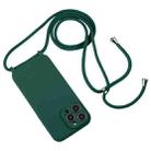 For iPhone 16 Crossbody Lanyard Liquid Silicone Case(Pine Needle Green) - 2