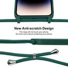 For iPhone 16 Crossbody Lanyard Liquid Silicone Case(Pine Needle Green) - 3