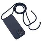 For iPhone 16 Crossbody Lanyard Liquid Silicone Case(Midnight Blue) - 2