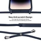 For iPhone 16 Crossbody Lanyard Liquid Silicone Case(Midnight Blue) - 3