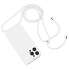 For iPhone 16 Crossbody Lanyard Liquid Silicone Case(White) - 2