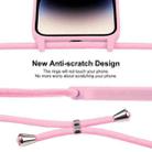 For iPhone 16 Crossbody Lanyard Liquid Silicone Case(Pink) - 3