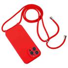 For iPhone 16 Plus Crossbody Lanyard Liquid Silicone Case(Red) - 2