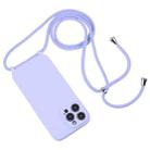 For iPhone 16 Plus Crossbody Lanyard Liquid Silicone Case(Purple) - 2