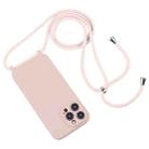 For iPhone 16 Plus Crossbody Lanyard Liquid Silicone Case(Sand Pink) - 2