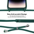 For iPhone 16 Plus Crossbody Lanyard Liquid Silicone Case(Pine Needle Green) - 3