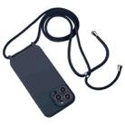 For iPhone 16 Plus Crossbody Lanyard Liquid Silicone Case(Midnight Blue) - 2