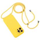 For iPhone 16 Pro Crossbody Lanyard Liquid Silicone Case(Yellow) - 2