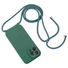 For iPhone 16 Pro Crossbody Lanyard Liquid Silicone Case(Emerald Green) - 2