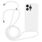 For iPhone 16 Pro Max Crossbody Lanyard Liquid Silicone Case(White) - 1