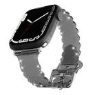 For Apple Watch 8 45mm Diamond Texture Lace Clear TPU Watch Band(Black) - 1
