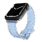 For Apple Watch 8 45mm Diamond Texture Lace Clear TPU Watch Band(Blue) - 1