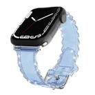 For Apple Watch SE 2022 44mm Diamond Texture Lace Clear TPU Watch Band(Blue) - 1