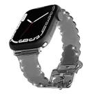 For Apple Watch Series 7 45mm Diamond Texture Lace Clear TPU Watch Band(Black) - 1