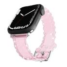 For Apple Watch Series 2 38mm Diamond Texture Lace Clear TPU Watch Band(Red) - 1