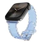 For Apple Watch Series 10 42mm Diamond Texture Lace Clear TPU Watch Band(Blue) - 1