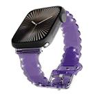 For Apple Watch Series 10 46mm Diamond Texture Lace Clear TPU Watch Band(Purple) - 1