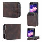 For Samsung Galaxy Z Flip5 AZNS Dream II Skin Feel PU+TPU Horizontal Flip PU Phone Case(Coffee) - 1