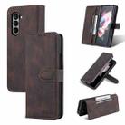 For Samsung Galaxy Z Fold5 AZNS Dream II Skin Feel PU+TPU Horizontal Flip PU Phone Case(Coffee) - 1