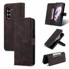 For Samsung Galaxy Z Fold6 5G AZNS Dream II Skin Feel PU+TPU Horizontal Flip PU Phone Case(Coffee) - 1