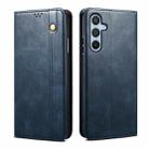 For Samsung Galaxy A25 5G Oil Wax Crazy Horse Texture Leather Phone Case(Blue) - 1