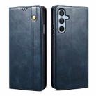 For Samsung Galaxy S23 FE 5G Oil Wax Crazy Horse Texture Leather Phone Case(Blue) - 1