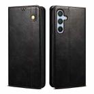 For Samsung Galaxy A05s Oil Wax Crazy Horse Texture Leather Phone Case(Black) - 1