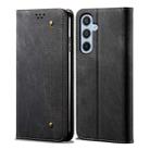 For Samsung Galaxy S23 FE 5G Denim Texture Casual Style Horizontal Flip Leather Case(Black) - 1