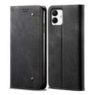 For Samsung Galaxy A05 Denim Texture Casual Style Horizontal Flip Leather Case(Black) - 1