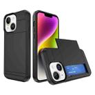 For iPhone 15 Plus Multifunction Armor Slide Card Slot Phone Case(Black) - 1