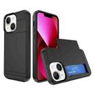 For iPhone 13 Multifunction Armor Slide Card Slot Phone Case(Black) - 1