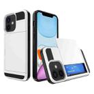 For iPhone 11 Multifunction Armor Slide Card Slot Phone Case(White) - 1