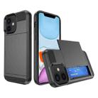 For iPhone 11 Multifunction Armor Slide Card Slot Phone Case(Gray) - 1