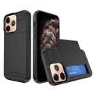 For iPhone 11 Pro Max Multifunction Armor Slide Card Slot Phone Case(Black) - 1