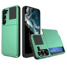 For Samsung Galaxy S23+ 5G Multifunction Armor Slide Card Slot Phone Case(Mint Green) - 1