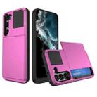 For Samsung Galaxy S23+ 5G Multifunction Armor Slide Card Slot Phone Case(Pink) - 1