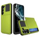 For Samsung Galaxy S23 5G Multifunction Armor Slide Card Slot Phone Case(Grass Green) - 1