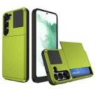 For Samsung Galaxy S22+ 5G Multifunction Armor Slide Card Slot Phone Case(Grass Green) - 1