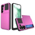 For Samsung Galaxy S22+ 5G Multifunction Armor Slide Card Slot Phone Case(Pink) - 1