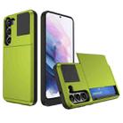For Samsung Galaxy S21+ 5G Multifunction Armor Slide Card Slot Phone Case(Grass Green) - 1